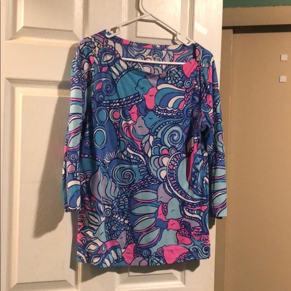 Lilly Pulitzer quarter sleeve top size Large